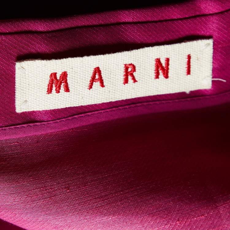 Pre Owned Marni Magenta Silk & Linen Zip Front Jacket M
