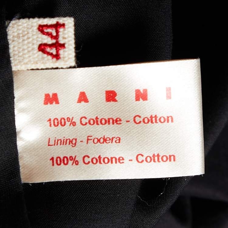 مملوكة مسبقًا Marni Black Cotton Pleated Detail Mini Skirt M