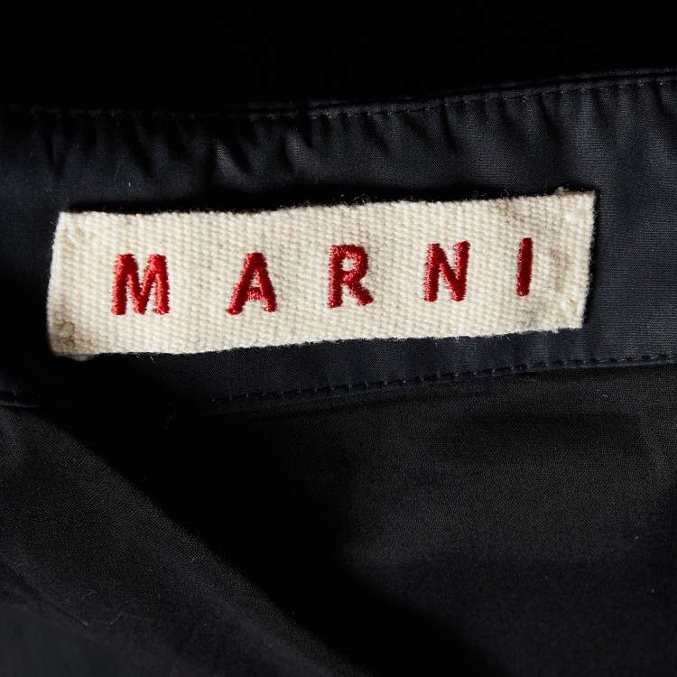 مملوكة مسبقًا Marni Black Cotton Pleated Detail Mini Skirt M