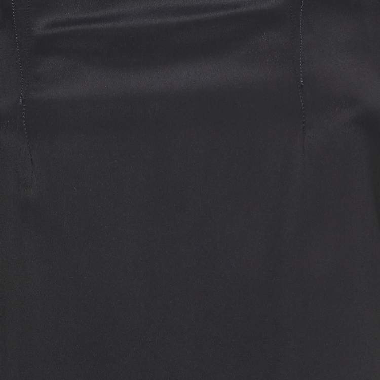 Pre Owned Marni Navy Blue & Black Chiffon Top S