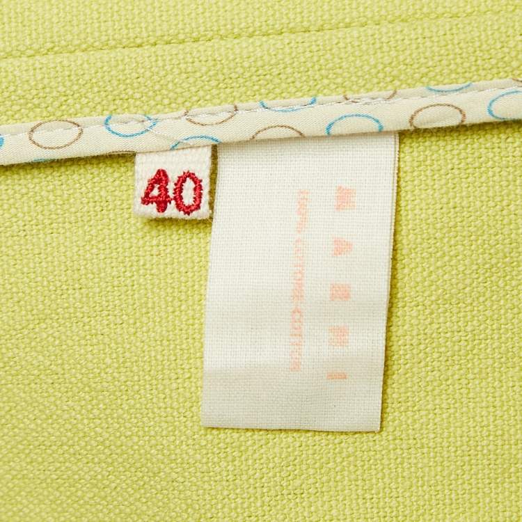 Pre Owned Marni Green Cotton Open Front Blazer S