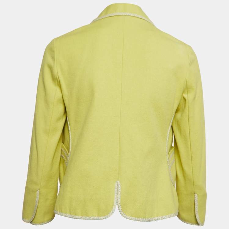 Pre Owned Marni Green Cotton Open Front Blazer S