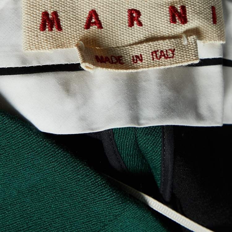 Pre Owned Marni Green Wool Blend Stirrup Trousers M