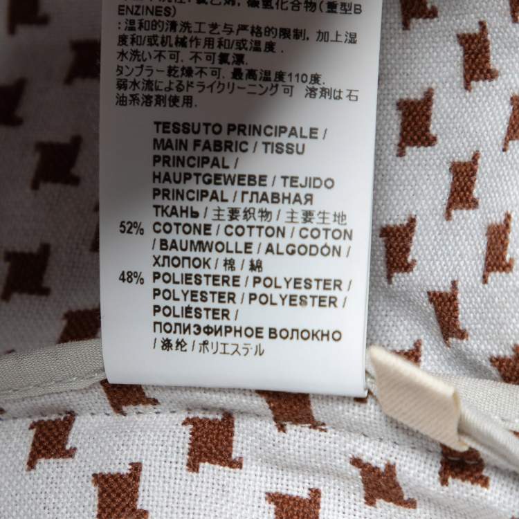 Pre Owned Marni Brown Motif Pattern Cotton Button Front Blazer S