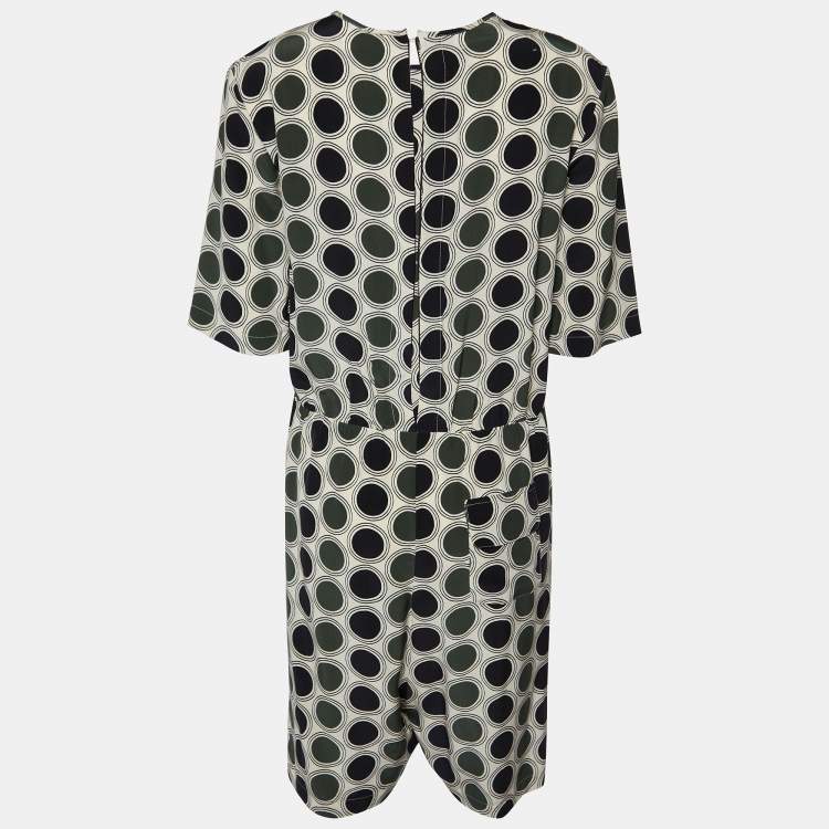 Pre Owned Marni Cream Dot Print Silk Playsuit S