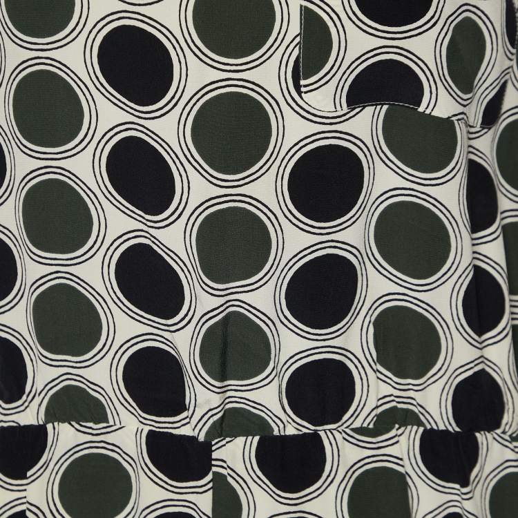 Pre Owned Marni Cream Dot Print Silk Playsuit S