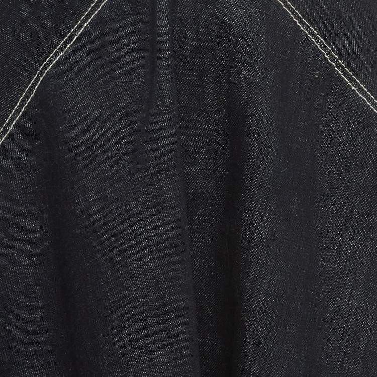 Pre Owned Marni Navy Blue Denim Asymmetric Midi Skirt S