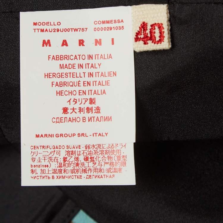 Pre Owned Marni Blue Print Wool and Silk Sleeveless A-Line Top S