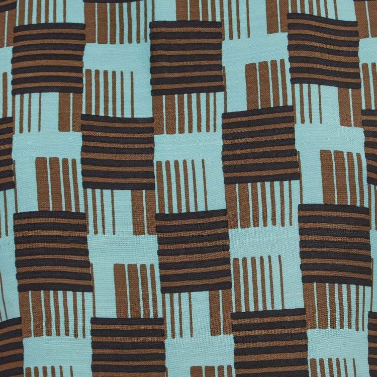Pre Owned Marni Blue Print Wool and Silk Sleeveless A-Line Top S