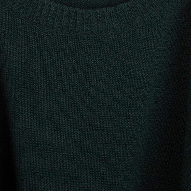 Pre Owned Marni Green Wool Long Sleeve High Low Sweater S