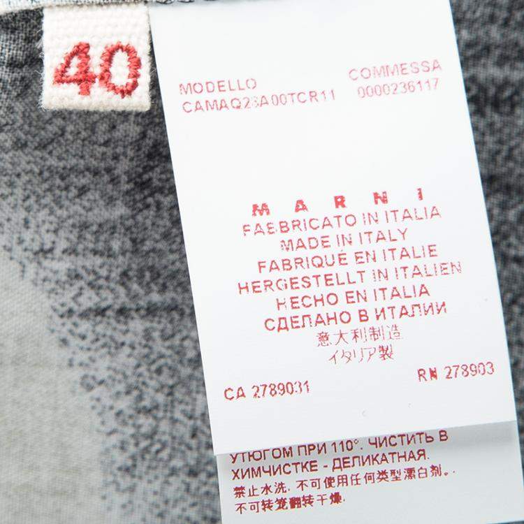 Pre Owned Marni Black Printed Oversized Short Sleeve Top S