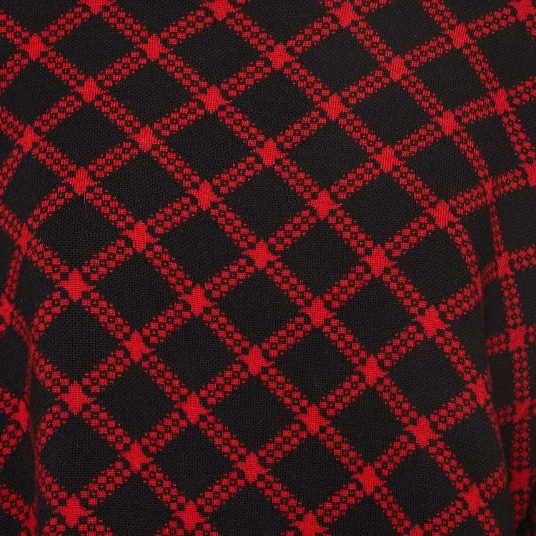 Pre Owned Marni Black/Red Patterned Wool Sweater S