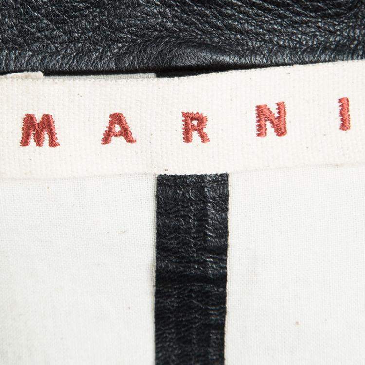 Pre Owned Marni Black Leather Jacket S
