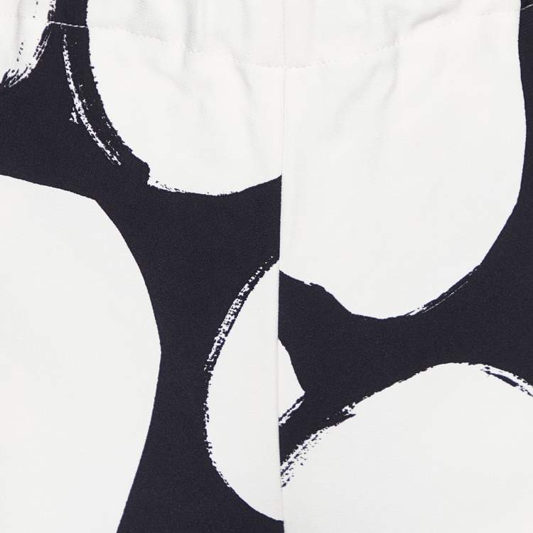 Pre Owned Marni Black/White Pebbles Print Crepe Cady Trousers S