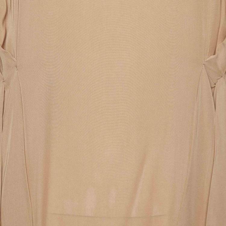 Pre Owned Marni Beige Pleated Crepe Loose Fit Blouse M