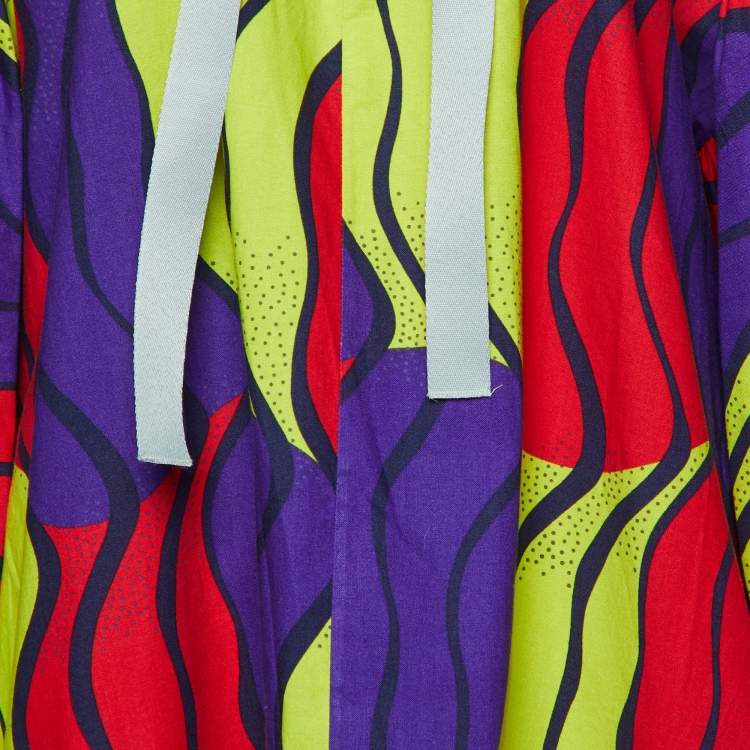 Pre Owned Marni Multicolor Printed Cotton Oversized Tunic Dress S