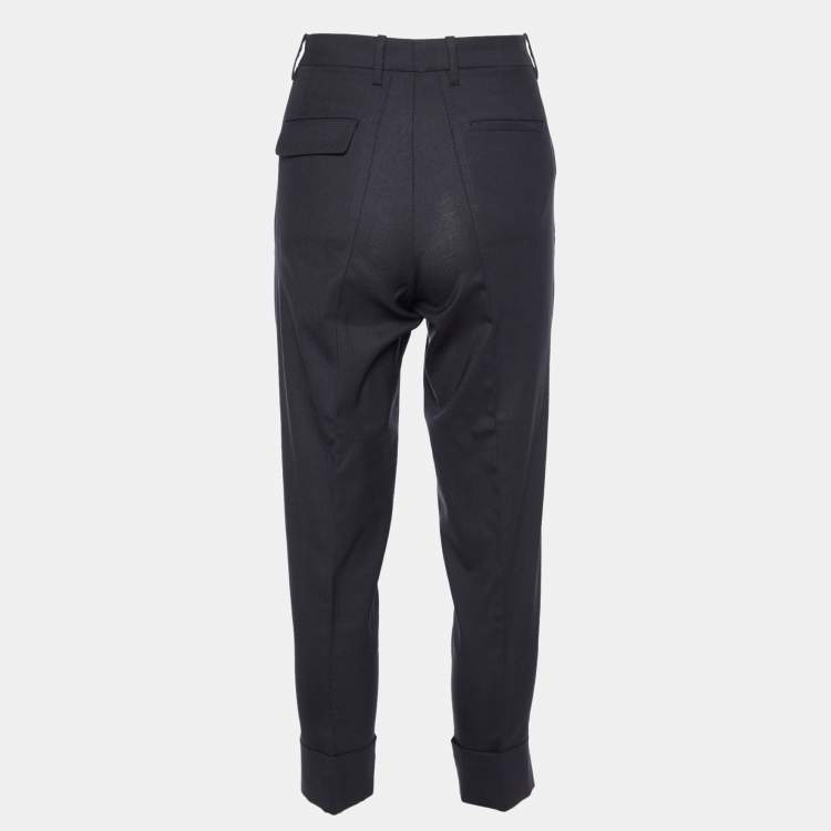 Pre Owned Marni Black Wool Tailored Trousers S