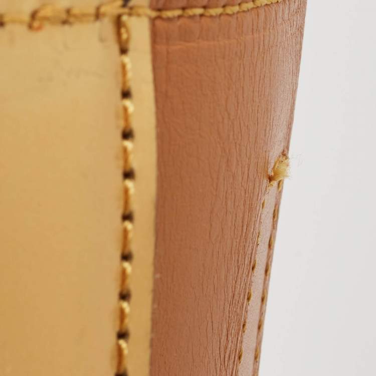 Pre Owned Marni Gold/Beige Patent and Leather Pushlock Tote