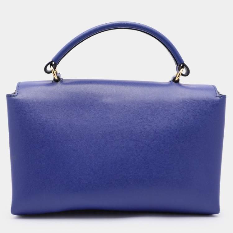 Pre Owned Marni Blue Leather Top Handle Bag