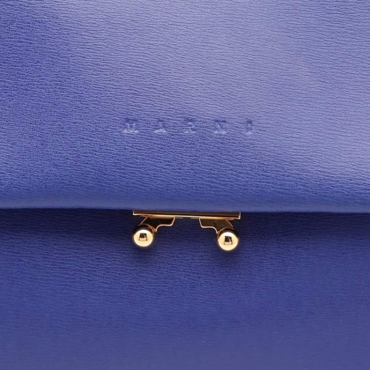 Pre Owned Marni Blue Leather Top Handle Bag