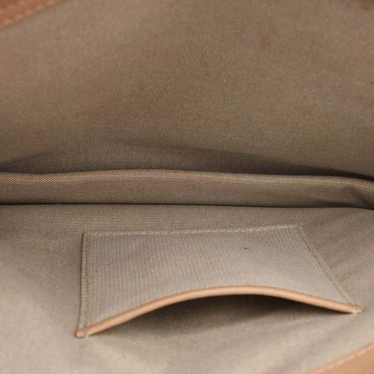 Pre Owned Marni Beige Leather Push Lock Flap Shoulder Bag