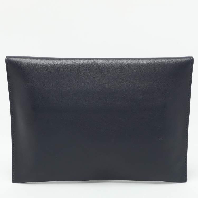 Pre Owned Marni Navy Blue Leather Flap Clutch