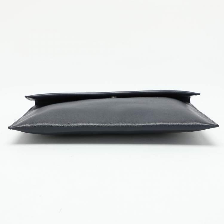 Pre Owned Marni Navy Blue Leather Flap Clutch