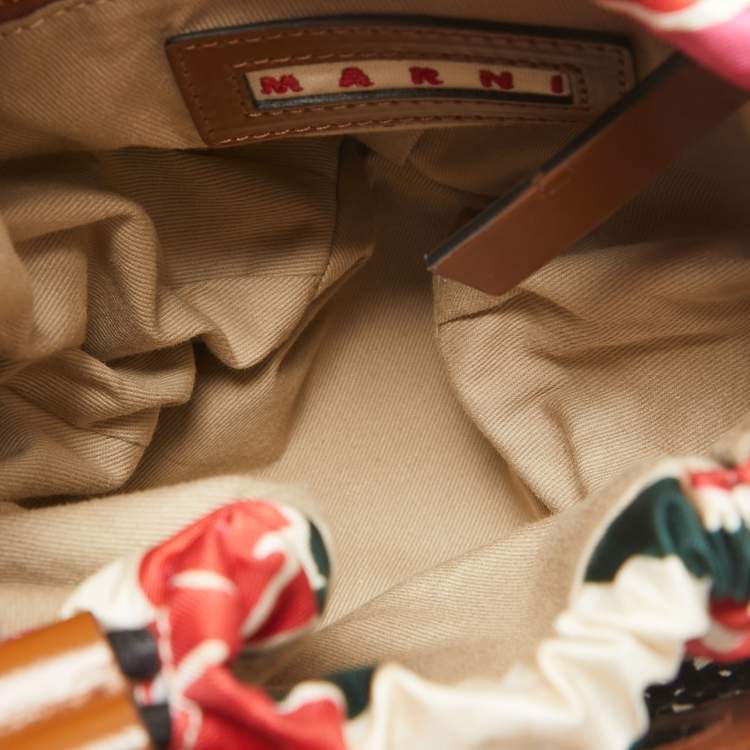 Pre Owned Marni Brown/Black Leather and Net Bucket Bag
