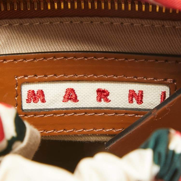 Pre Owned Marni Brown/Black Leather and Net Bucket Bag