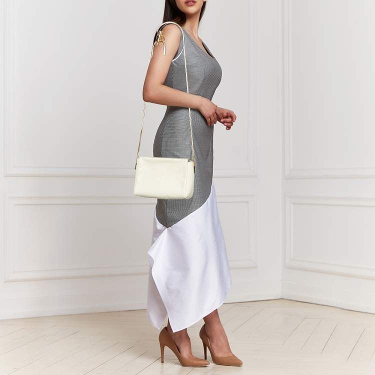 Pre Owned Marni Cream Leather Toggle Shoulder Bag
