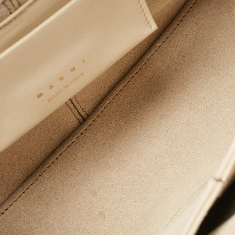Pre Owned Marni Cream Leather Toggle Shoulder Bag
