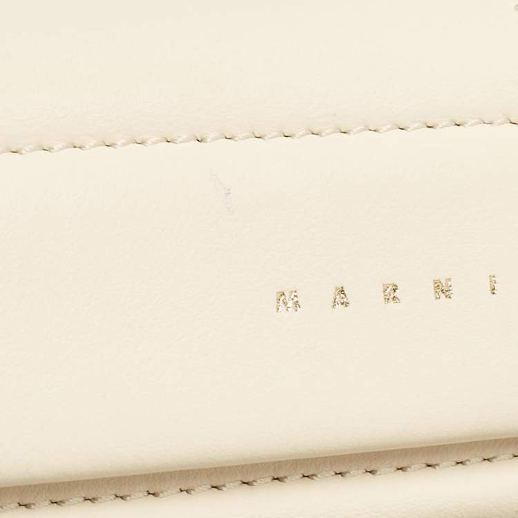 Pre Owned Marni Cream Leather Toggle Shoulder Bag