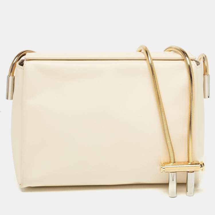 Pre Owned Marni Cream Leather Toggle Shoulder Bag