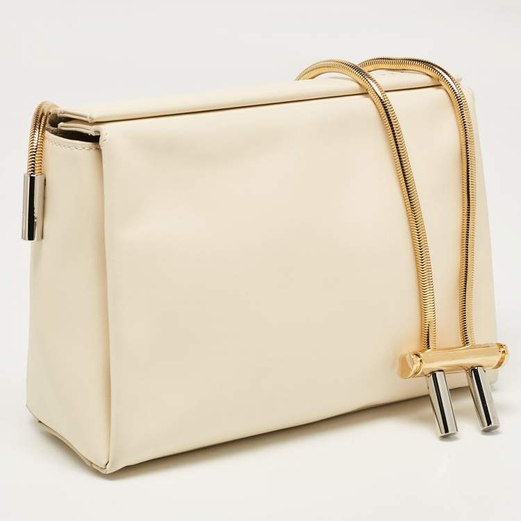 Pre Owned Marni Cream Leather Toggle Shoulder Bag
