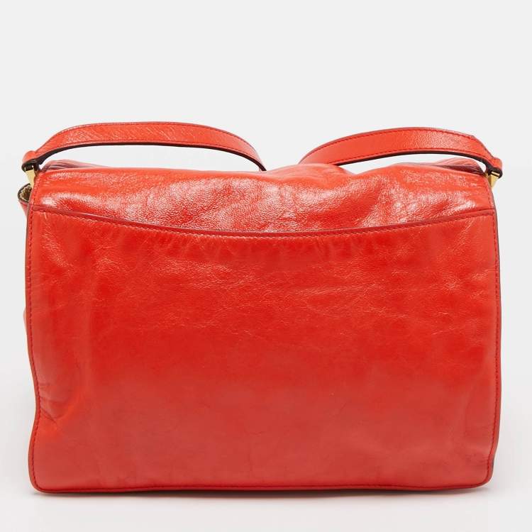 Pre Owned Marni Red Leather Soft Trunk Shoulder Bag