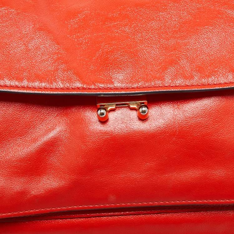 Pre Owned Marni Red Leather Soft Trunk Shoulder Bag