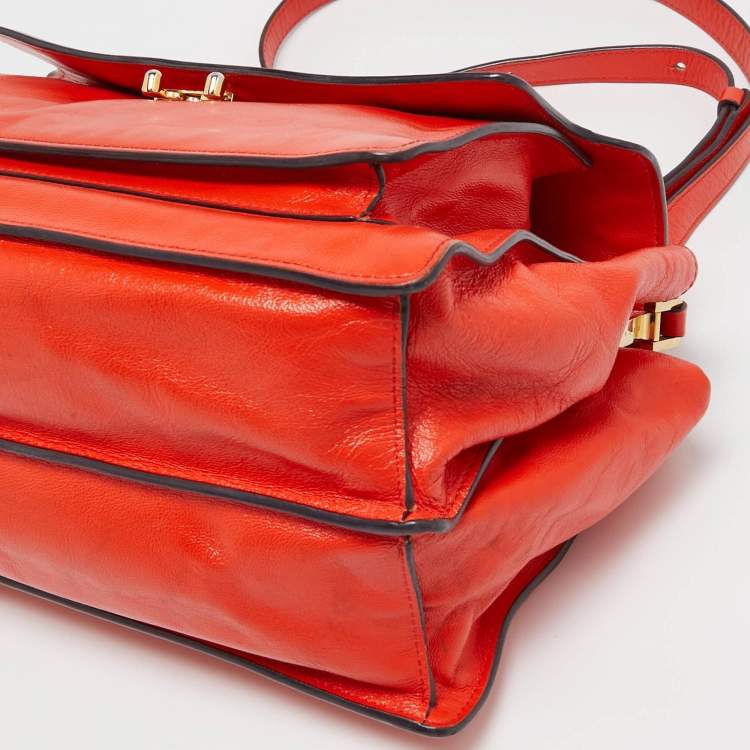 Pre Owned Marni Red Leather Soft Trunk Shoulder Bag