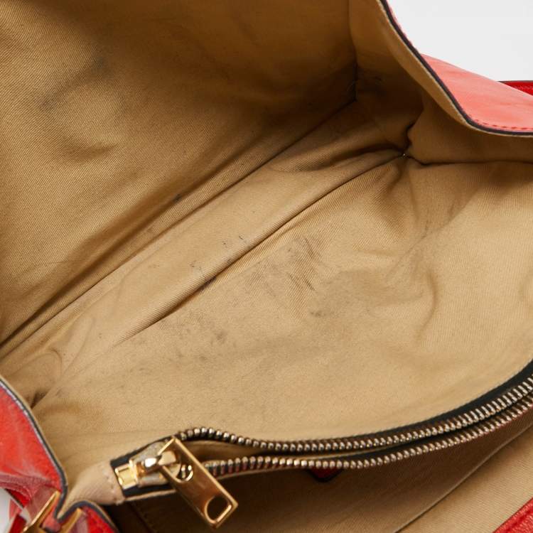 Pre Owned Marni Red Leather Soft Trunk Shoulder Bag