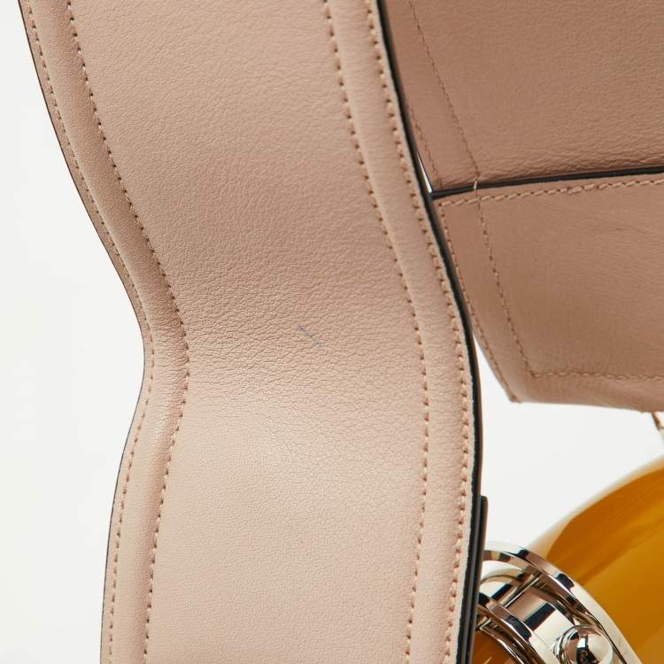 Pre Owned Marni Ocra Yellow Acrylic Boite Clutch Shoulder Bag