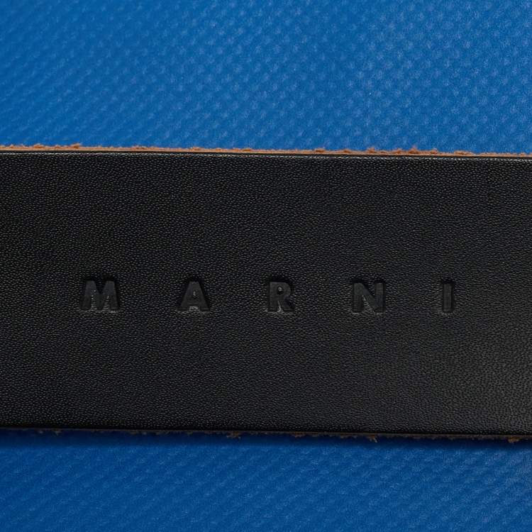 Pre Owned Marni Blue/Cream Coated Nylon Tribeca Tote