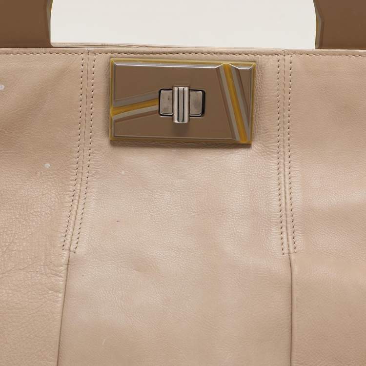 Pre Owned Marni Beige Leather Top Handle Bag