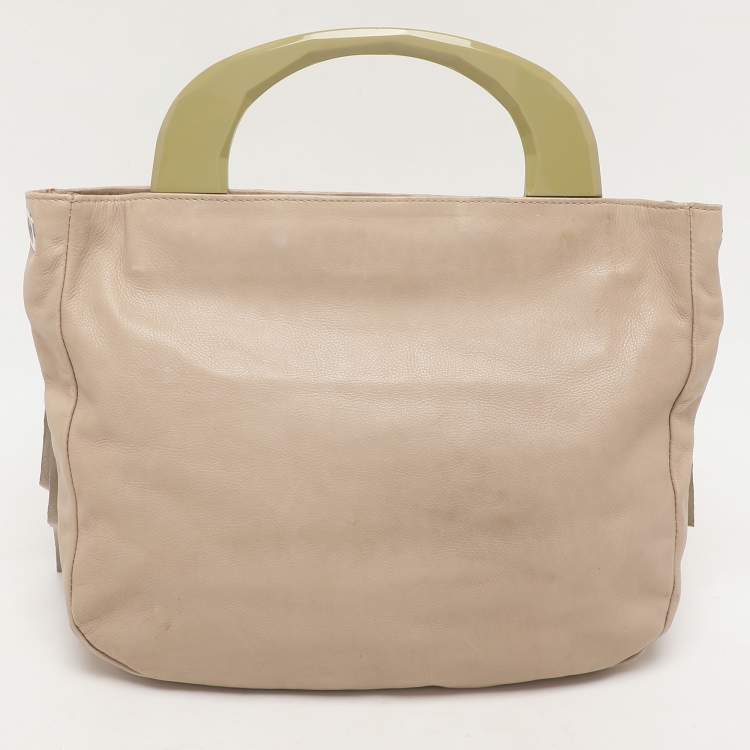 Pre Owned Marni Beige Leather Top Handle Bag