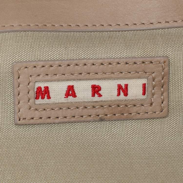 Pre Owned Marni Beige Leather Top Handle Bag