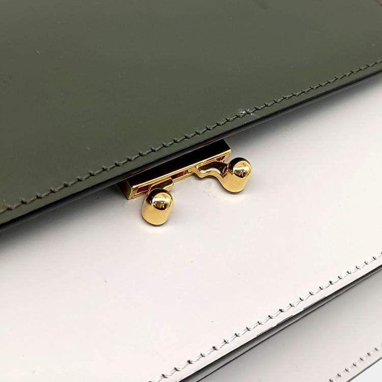 Pre Owned Marni Brown Grey Leather trunk bag