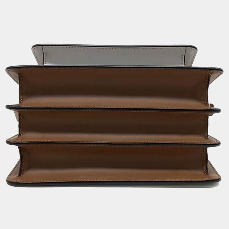 Pre Owned Marni Brown Grey Leather trunk bag