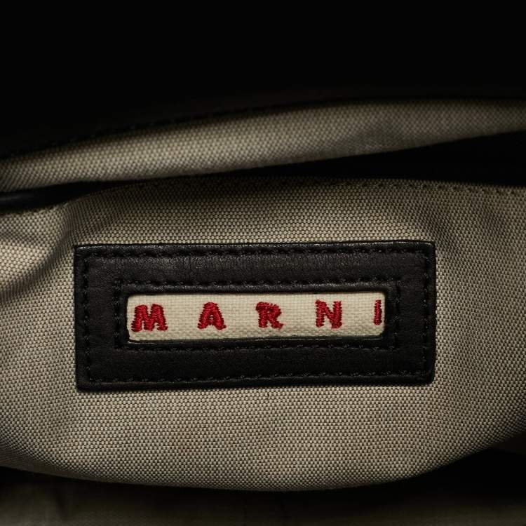 Pre Owned Marni Black Nutria Fur and Leather Messenger Bag