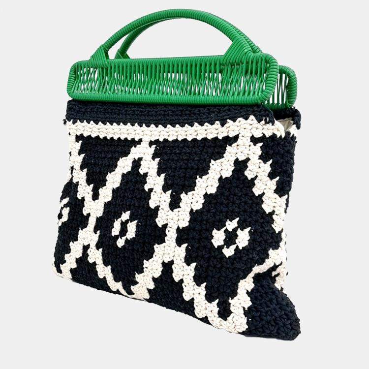 Pre Owned Marni Multicolor Fabric Knit Market Bag