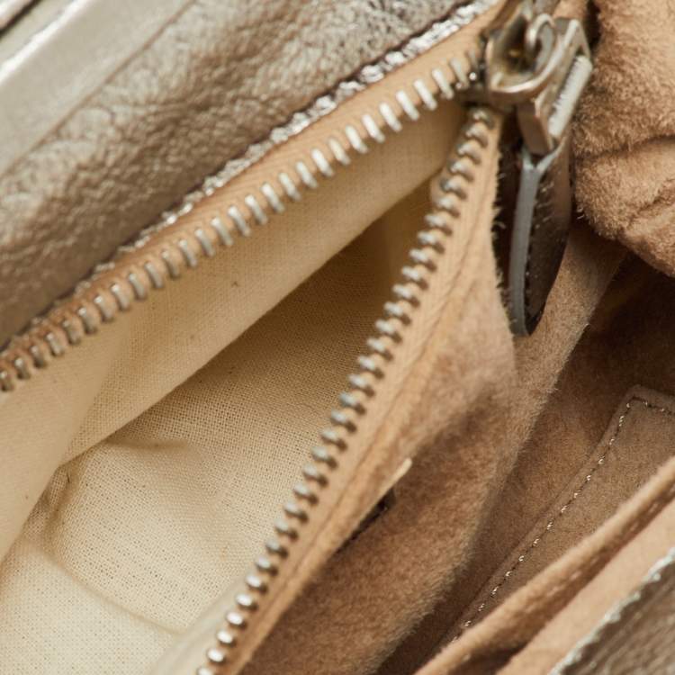 Pre Owned Marni Silver Leather Twisted Lock Clutch