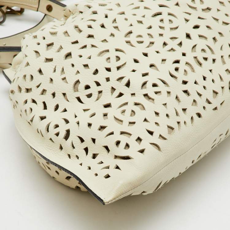 Pre Owned Marni Off White Leather Cutout Oversized Shoulder Bag
