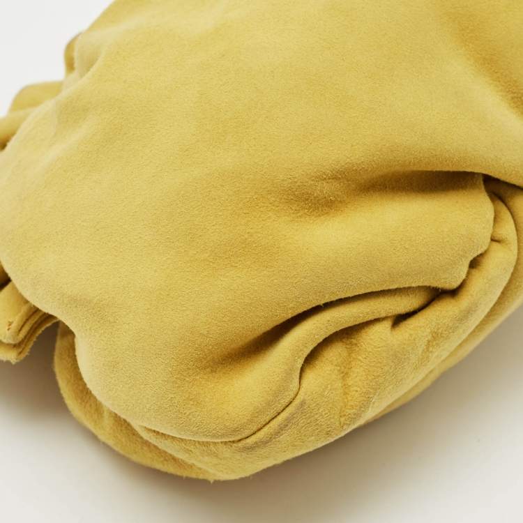 Pre Owned Marni Yellow Raffled Suede Pouch